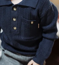 Bluse - Strik - HCPelle Structure - More Navy|Hust and Claire Hot