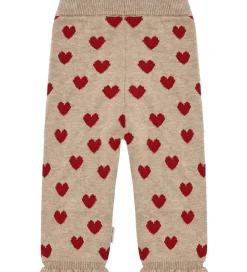 Bukser - Strik - HCLisa - Biscuit m. Hjerter|Hust and Claire