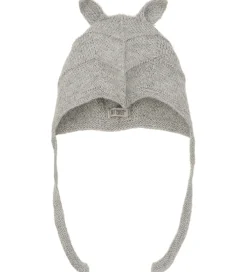 Babyhjelm m. Ører - Alpakauld - Strik - Gråmeleret|Huttelihut Discount