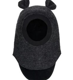 Elefanthue - Uld - 2-lags - Dark Grey Melange m. Ører|Huttelihut Online