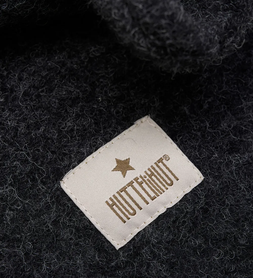 Elefanthue - Uld - 2-lags - Dark Grey Melange m. Ører|Huttelihut Online