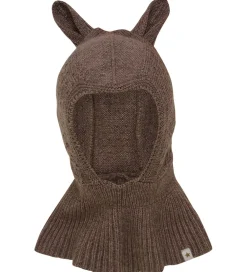 Elefanthue - Uld - 1-lags - Brown Melange m. Ører|Huttelihut