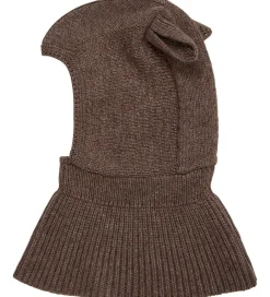 Elefanthue - Uld - 1-lags - Brown Melange m. Ører|Huttelihut