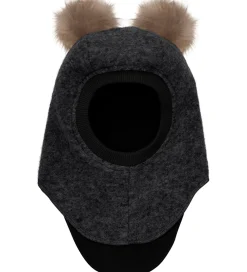 Elefanthue - Uld/Bomuld - 2-lags - Mørkegråmeleret|Huttelihut Hot