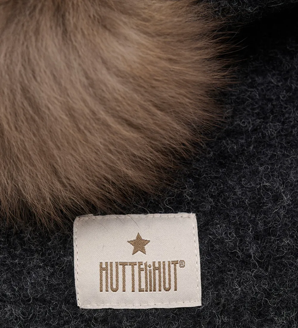 Elefanthue - Uld/Bomuld - 2-lags - Mørkegråmeleret|Huttelihut Hot