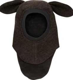 Elefanthue - Uld - 2-lags - Mørkebrunmeleret m. Ører|Huttelihut