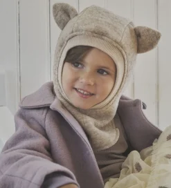 Elefanthue - Uld - 2-lags - Sand Melange m. Ører|Huttelihut Online