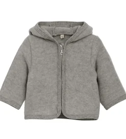 Fleecejakke - Uldfleece - Medium Grey Melange m. Ører|Huttelihut Online