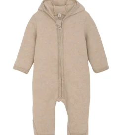 Køredragt - Uldfleece - Camel Melange m. Ører|Huttelihut New