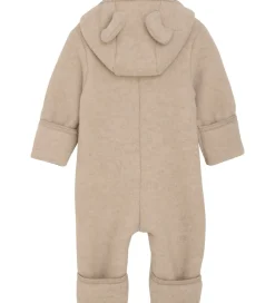 Køredragt - Uldfleece - Camel Melange m. Ører|Huttelihut New