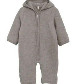 Køredragt - Uldfleece - Medium Grey Melange m. Ører|Huttelihut Online