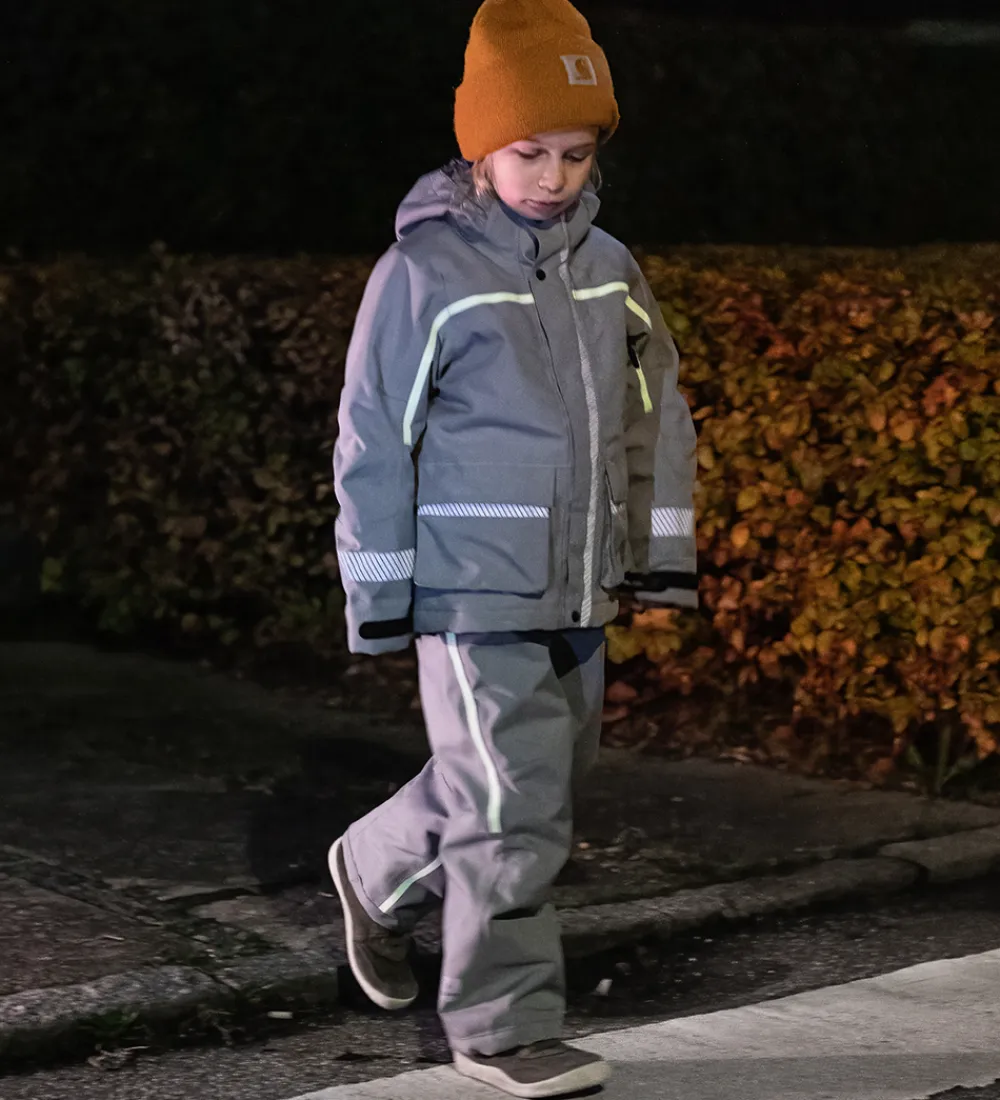 Vinterjakke - Norly - Light Grey m. Selvlysende Reflekser|ILDHU New
