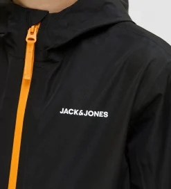Regnjakke - PE - JjefLynn - Sort/Dark Cheddar Zipp|Jack & Jones Outlet