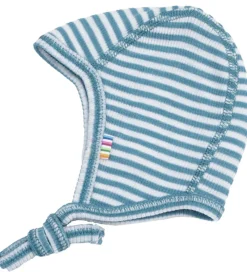Babyhjelm - Rib - Uld/Silke - Blå|Joha Online