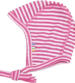 Babyhjelm - Rib - Uld/Silke - Off White/Pink|Joha Best