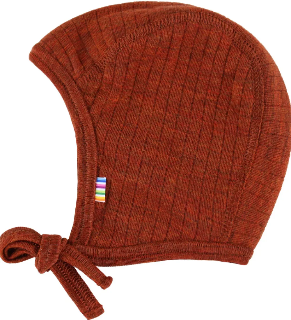 Babyhjelm - Uld - Rib - 2-lags - Rust|Joha Clearance