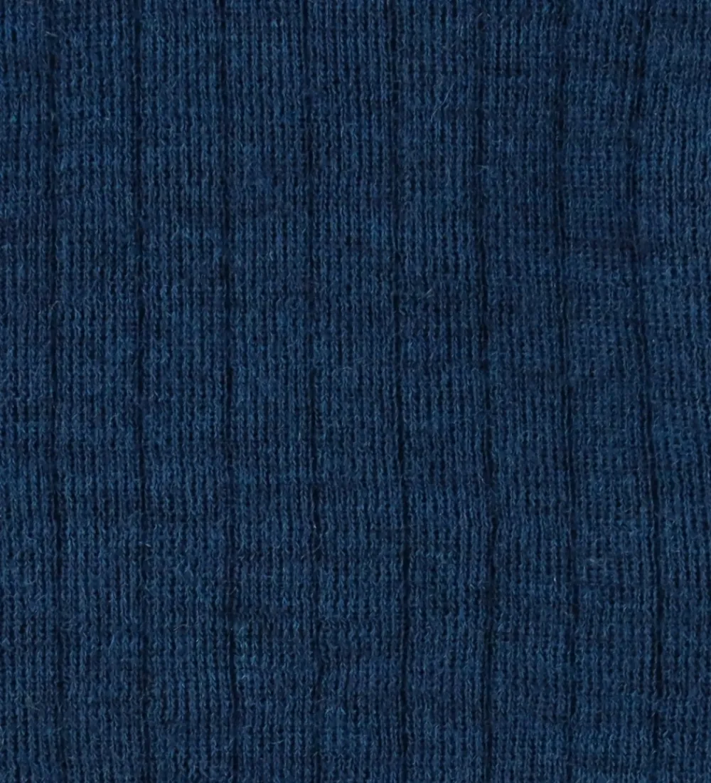 Babyhjelm - Uld - Rib - 2-lags - Mørk Turkis|Joha Sale