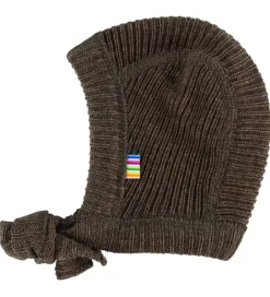 Babyhjelm - Uld - Strik - Brun Meleret|Joha