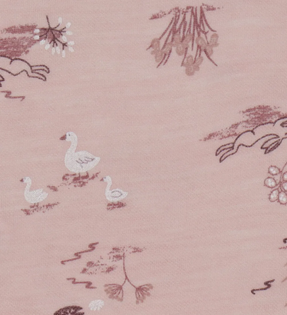 Babyhjelm - Uld/Bambus - Lyserød m. Print|Joha New