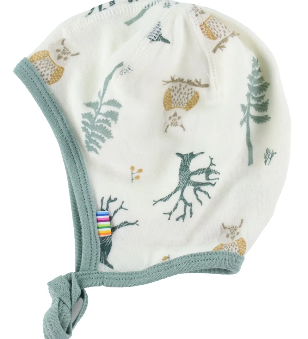 Babyhjelm - Uld/Bambus - Offwhite/ Grøn|Joha New