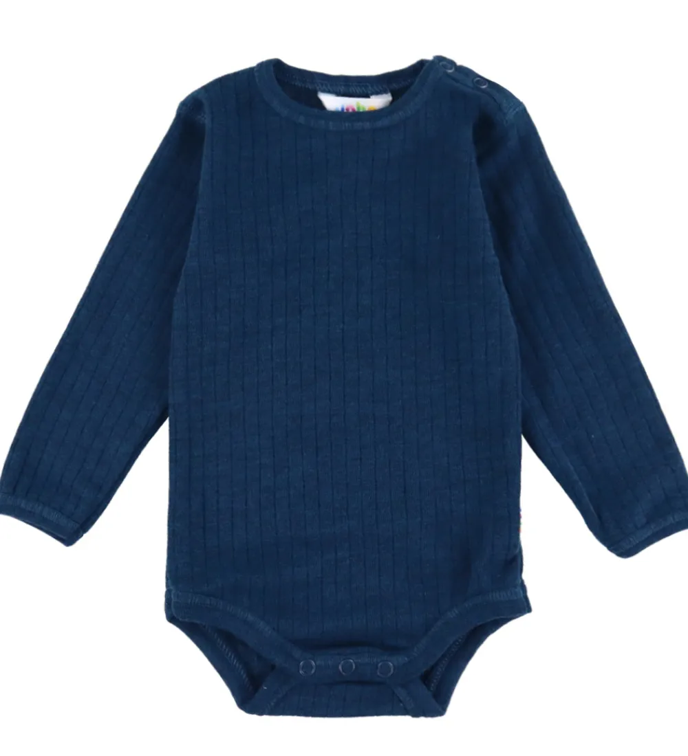 Body l/æ - Uld - Rib - Mørk Turkis|Joha Clearance