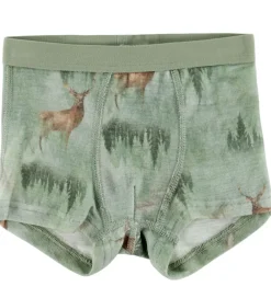 Boxershorts - Uld - Grøn m. Skov|Joha Best