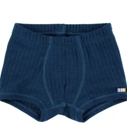 Boxershorts - Uld - Rib - Mørk Turkis|Joha Online