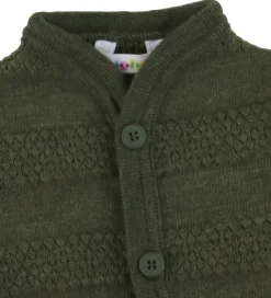 Cardigan - Strik - Uld - Mos Grøn|Joha Clearance