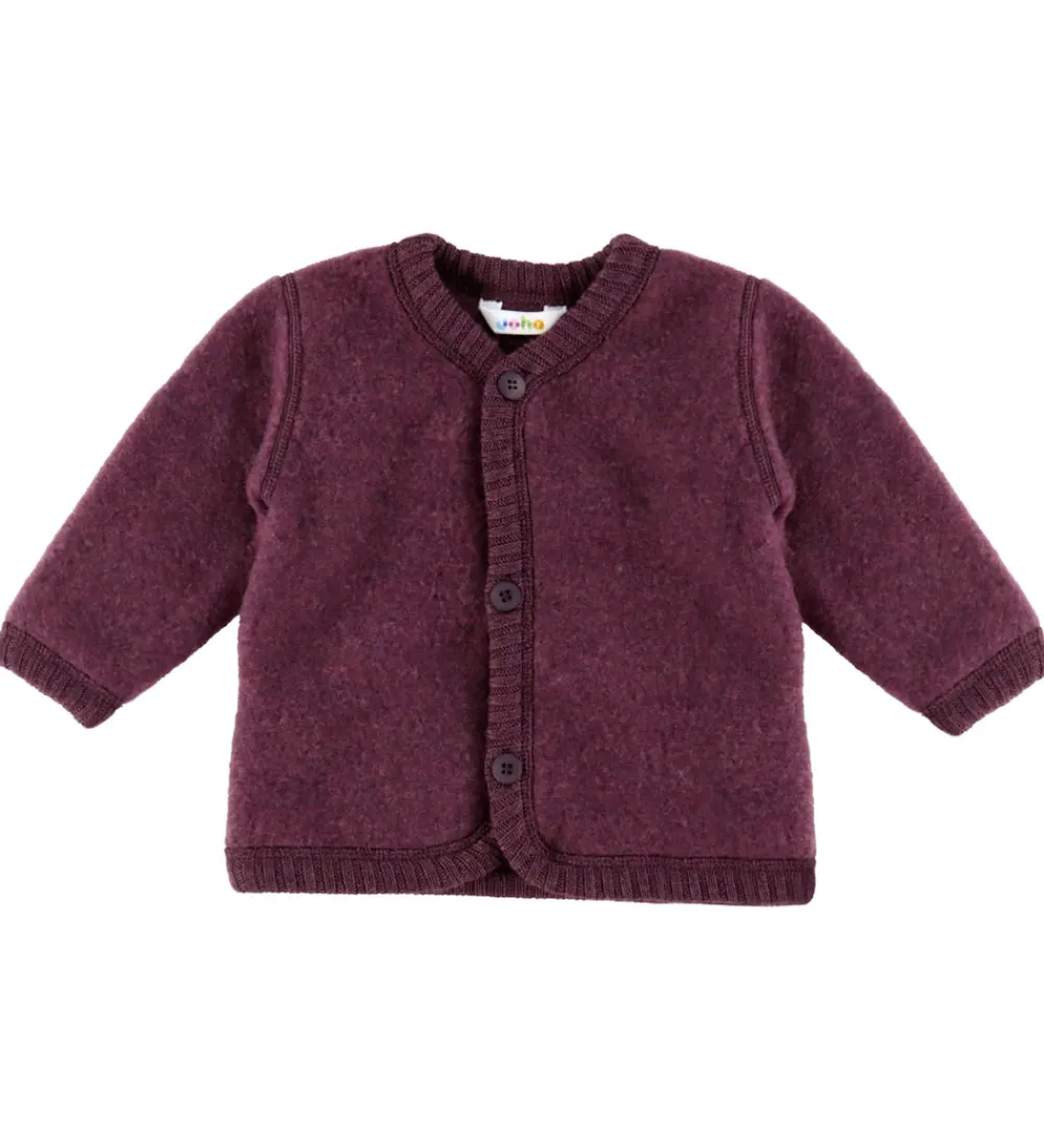 Cardigan - Uld - Blomme|Joha Online