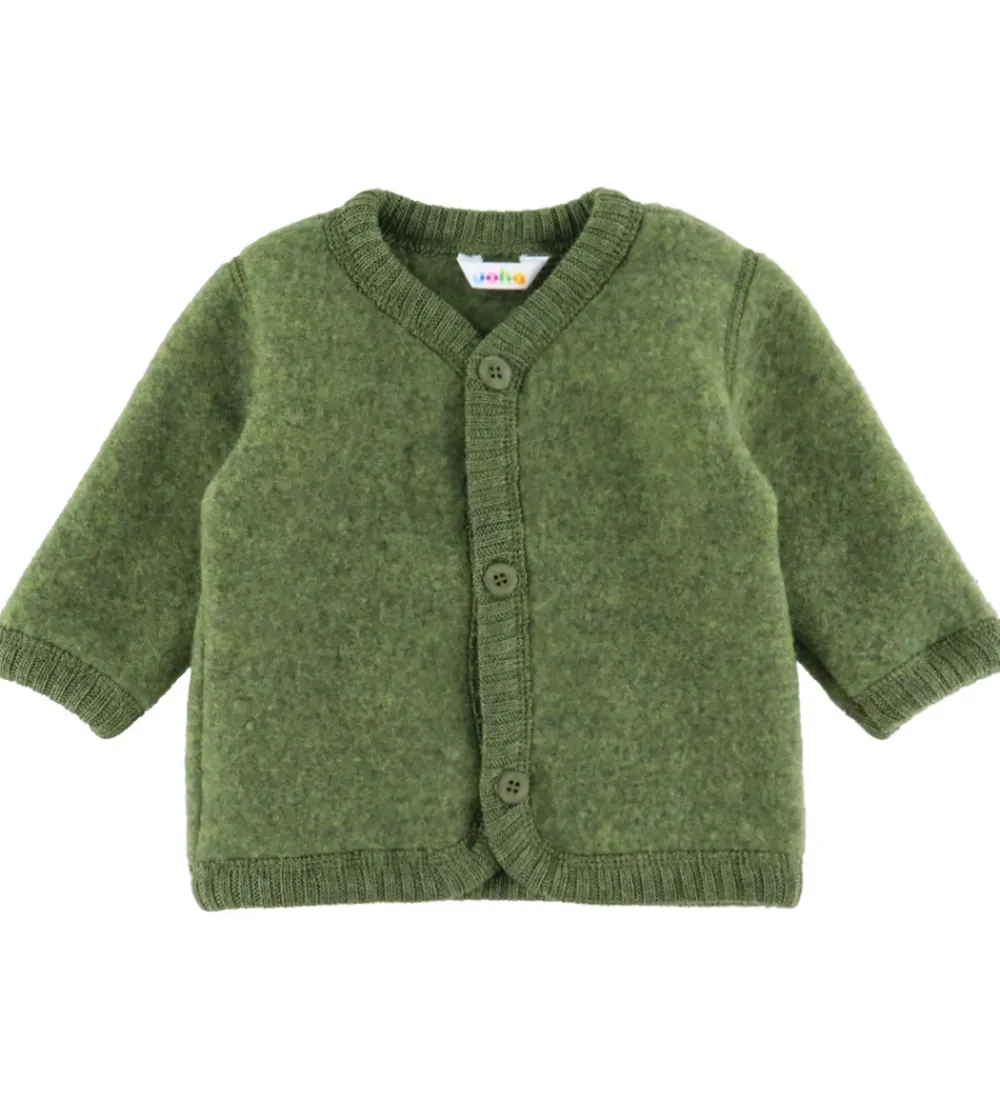 Cardigan - Uld - Mørk Oliven|Joha