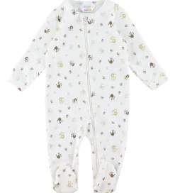 Heldragt m. Fødder - Off White m. Print|Joha New