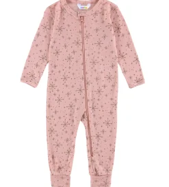 Heldragt m. Fødder - Uld - Rosa m. Stjerner|Joha Hot