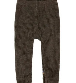 Leggings - Strik - Uld - Brun Meleret|Joha Discount