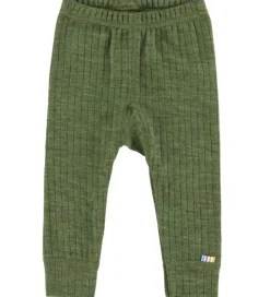 Leggings - Uld - Rib - Mørk Oliven|Joha Hot