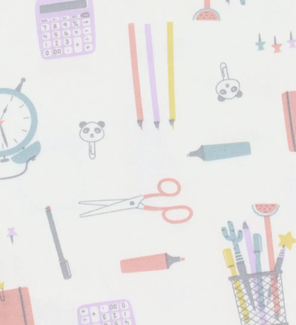 Natdragt - Viskose/Bambus - Off White m. Print|Joha Best