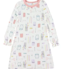 Natkjole - Viskose/Bambus - Off White m. Print|Joha Clearance