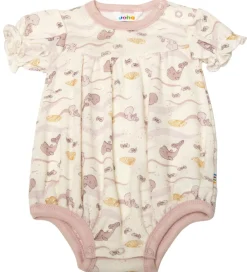 Sommerdragt - Uld - Off White/Støvet Rosa m. Hval|Joha