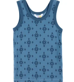 Undertrøje - Uld/Bomuld - Blå m. Snefnug|Joha Sale