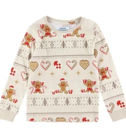 s Nattøj - 2-Delt - Christmas Cookie - Beige|Jule-Sweater Discount