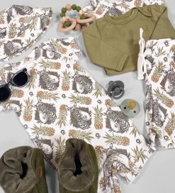 Sommerdragt - Hvid m. Tropisk Mønster|Katvig Online