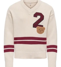 Bluse - Strik - KogJanny - Birch/Badge/Cabernet|Kids Only Sale