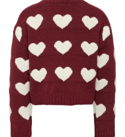 Bluse - Strik - KogSus - Cabernet/Heart/Egret|Kids Only