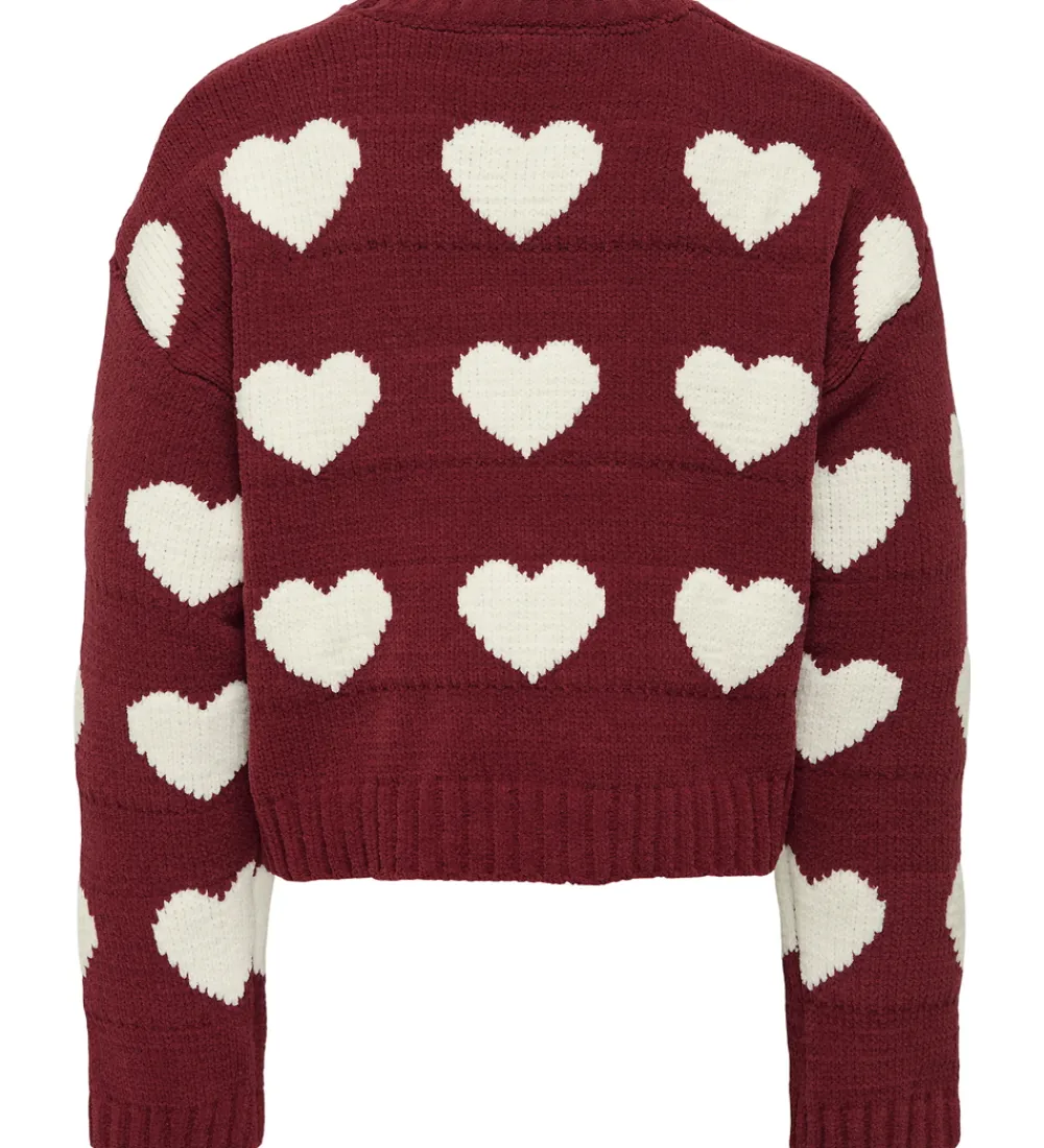 Bluse - Strik - KogSus - Cabernet/Heart/Egret|Kids Only