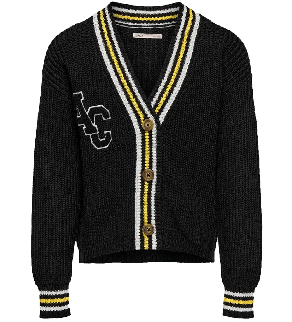 Cardigan - Strik - KogFia - Black/w. Cloud d|Kids Only Best