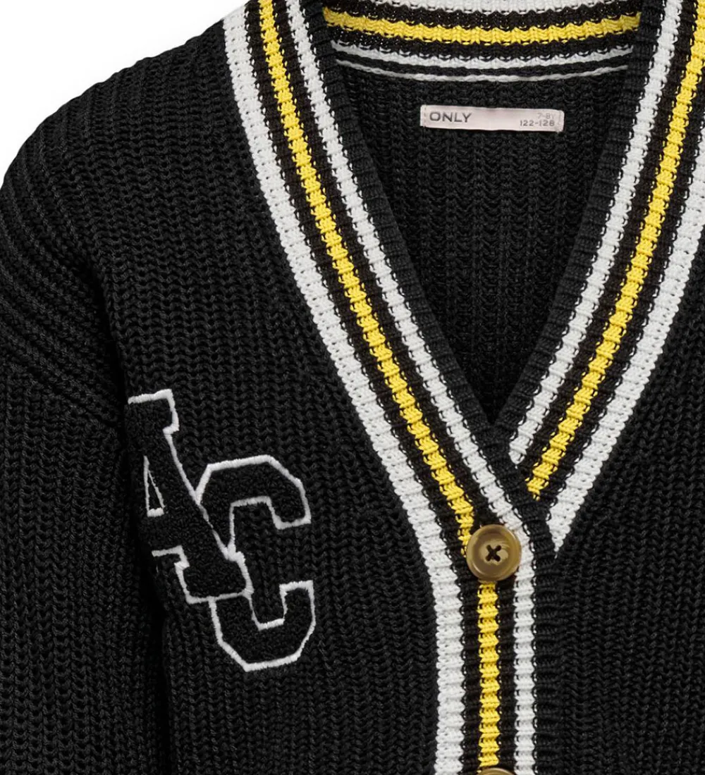 Cardigan - Strik - KogFia - Black/w. Cloud d|Kids Only Best