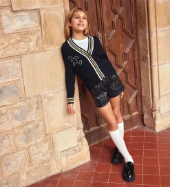 Cardigan - Strik - KogFia - Black/w. Cloud d|Kids Only Best