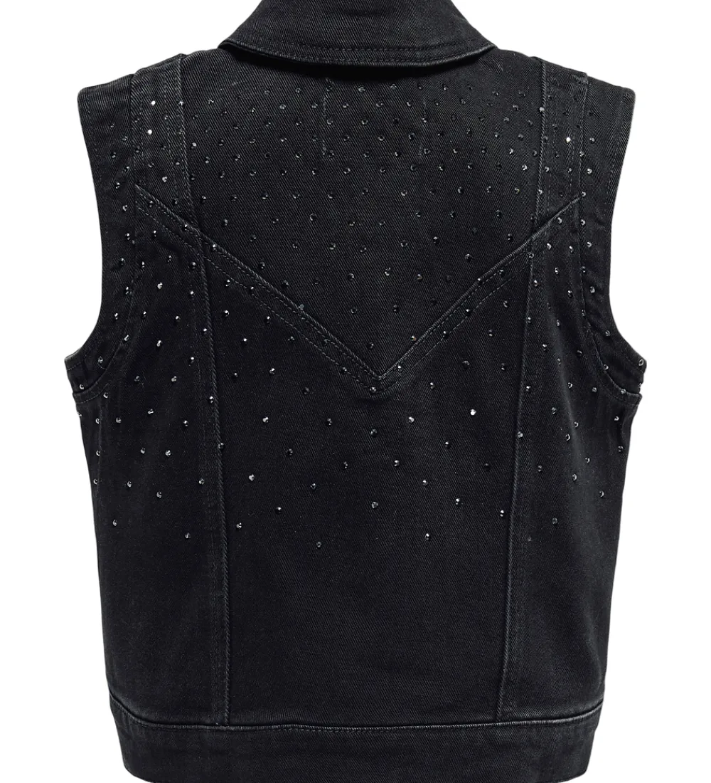 Denimvest - KogKennedy - Washed Black/Rhinestone|Kids Only Hot