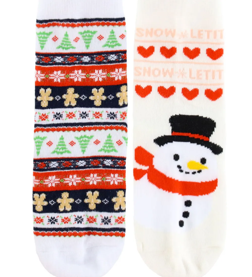 Strømper - 2-pak - KogChristmas - Cloud Dancer/Snowman|Kids Only Best