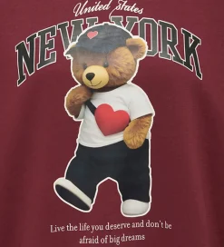 Sweatshirt - KogLinda - Cabernet/New York Teddy|Kids Only Online