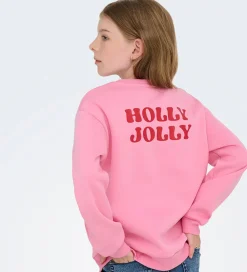 Sweatshirt - KogZenja - Sachet Pink/Holly Jolly|Kids Only Hot